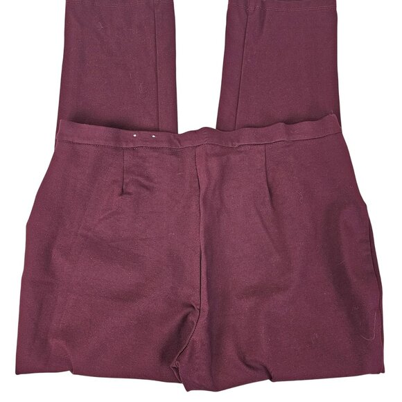 Womens L Anne Klein Wine Red Straight Slim Business Casual Office Comfort Pants - Picture 2 of 13